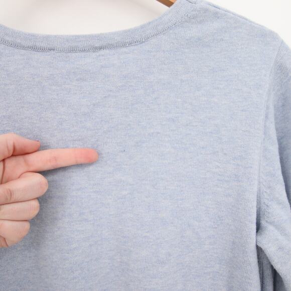 H by Halston Sweater Top Blue V Neck Bell Sleeve 3/4 Sleeve Blouse Casual Size M - Picture 8 of 11